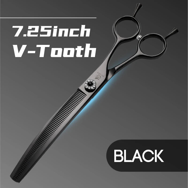 Fenice Professional JP440c 7 polegadas Tesoura para Cães de Estimação de Alta Qualidade Curva Tesoura para Desbaste Tesoura para Tosa Dentada