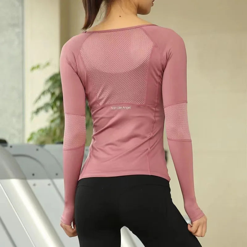 Top Fitness Sem Costura Manga Longa — Suporte e Estilo no Treino