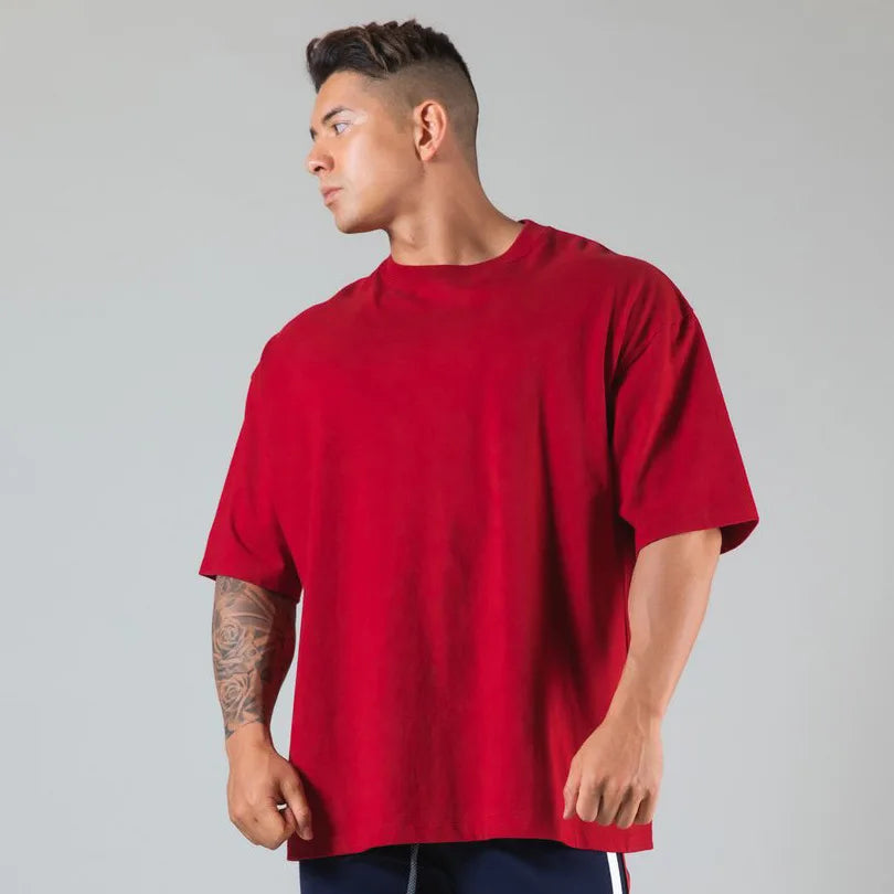 Camisa Esportiva Masculina de Algodão para Academia Japão e Reino Unido Camiseta de Corrida Masculina Manga Curta Camisetas de Treino para Homens Fitness Solta Tamanho Grande M-Xxxl