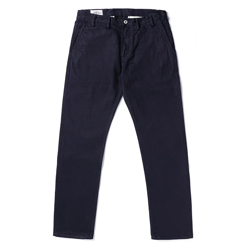 Calça Red Tornado Officer Azul-Preta Slim Reta 14oz Jeans Indigo Selvedge