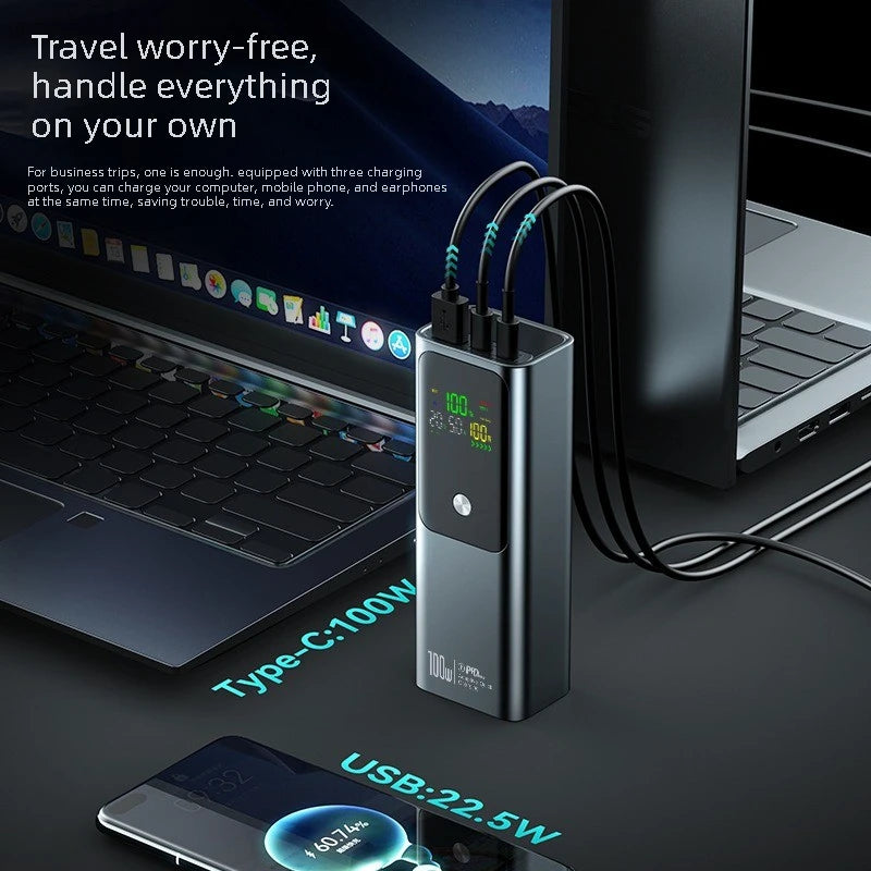 Power Bank 20000mAh 100W Fast Charge Portable Bidirectional