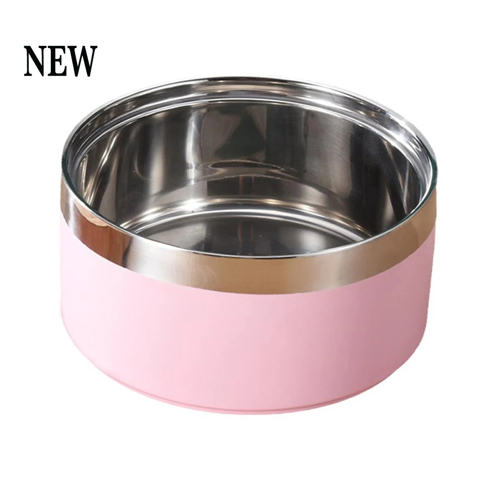 Tigela Dupla de Aço Inoxidável Personalizada para Cães Gatos Tigela para Animais de Estimação com Alimentação a Vácuo de Grande Capacidade Tigela para Água e Comida para Cães Acessórios para Cães Filhotes