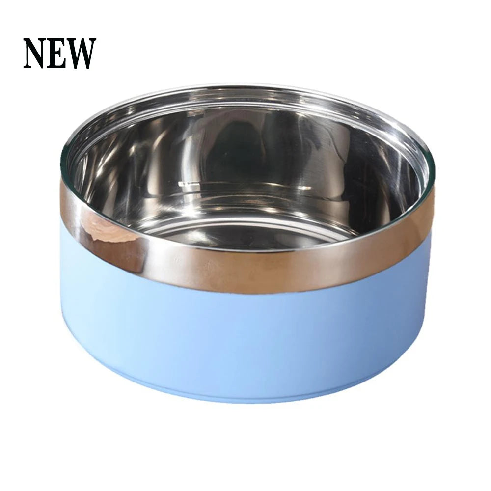 Tigela Dupla de Aço Inoxidável Personalizada para Cães Gatos Tigela para Animais de Estimação com Alimentação a Vácuo de Grande Capacidade Tigela para Água e Comida para Cães Acessórios para Cães Filhotes