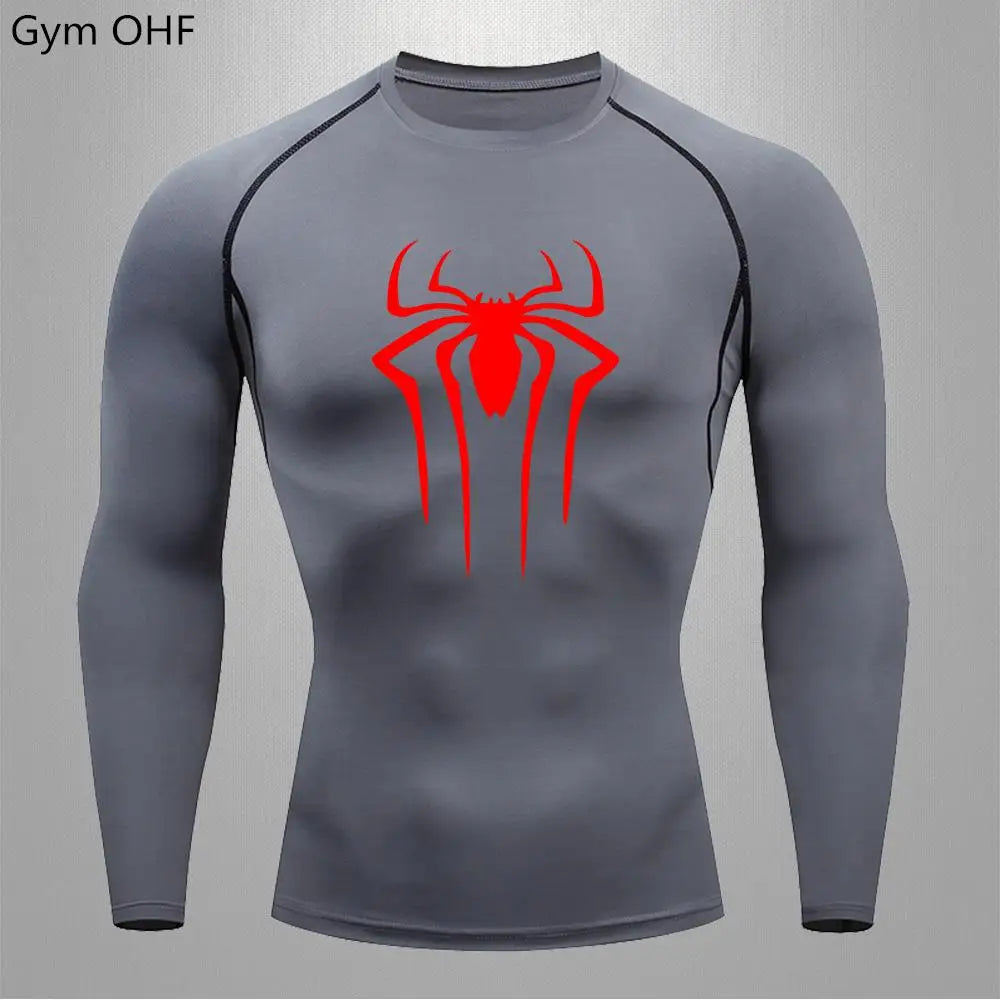 Camiseta Compressão Masculina Spider — Performance e Visual Único