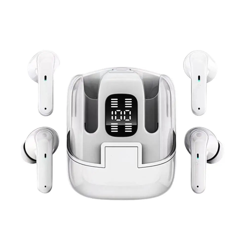 2 Pares Fones de Ouvido Sem Fio Bluetooth 5.5 HiFi Graves Estéreo com Cancelamento de Ruído para Laptop e Celulares