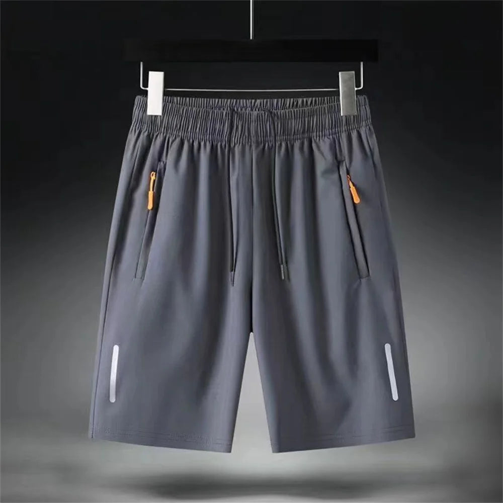 Men's Summer Ultra-thin Ice Silk Beach Casual Shorts Jogging Sport...