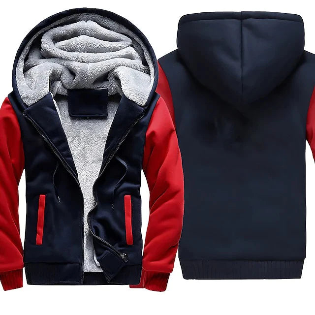 Jaqueta Masculina Inverno Camuflada Fleece Grossa Capuz Masculino Manga Comprida Casaco Casual Zíper Moletom Streetwear Casacos Masculinos