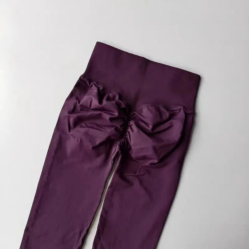 Legging Yoga Feminina Cintura Alta Sem Costura Push Up Legging Esportiva Fitness Corrida Levanta Bumbum Altamente Elástica Legging de Academia