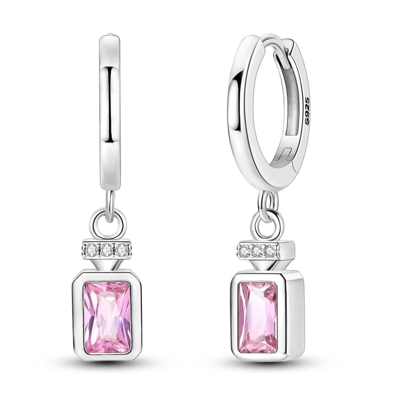 Orstarry 925 Sterling Silver Crystal Circular Eardrops Drop Earrings Women Earrings Charm Fashion Versatile Party Jewelry Gifts