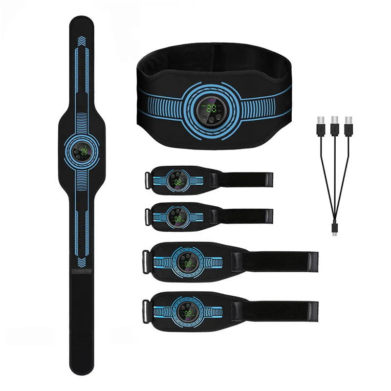 Cinto Massageador USB Inteligente Unissex para Treinamento Abdominal e Fitness EMS