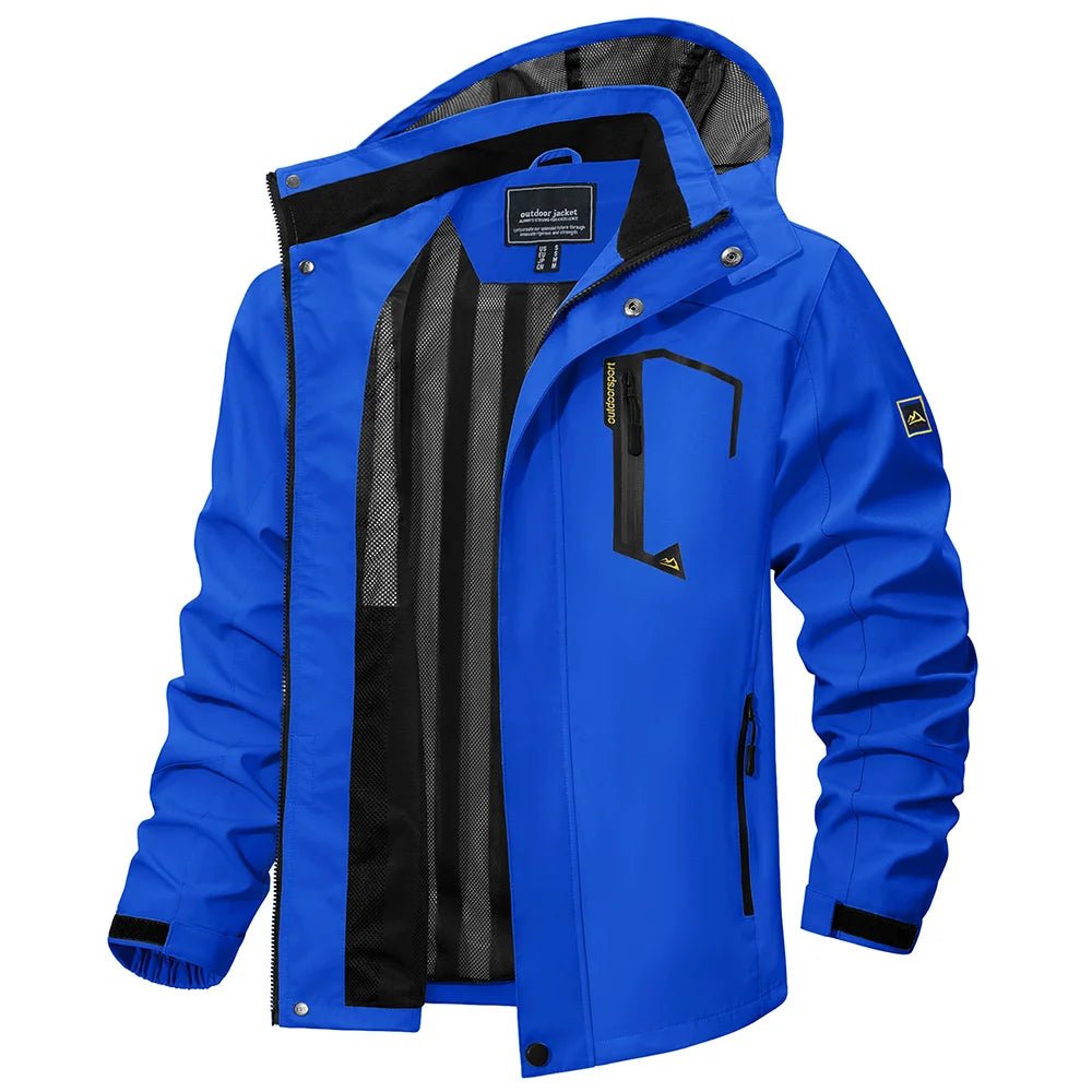 Tacvasen Jaquetas Leves Masculinas de Primavera Outono, Forro de Malha, Jaqueta de Chuva Impermeável, Jaqueta Masculina para Pesca ao ar Livre, Caminhada, Quebra-vento
