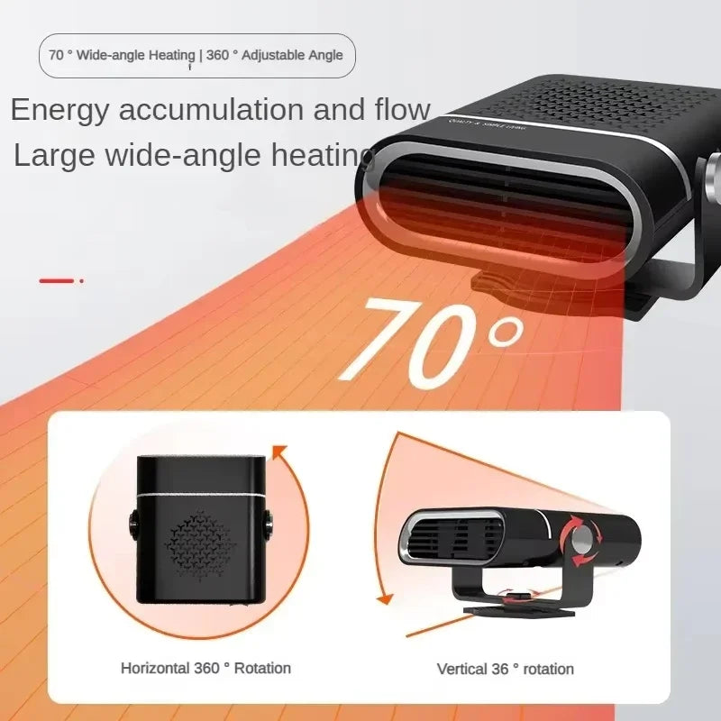 Aquecedor de Carro Portátil 12V 24V Aquecedor de Carro Aquecedor Automático de Desembaçamento de Para-brisa Descongelador Aquecimento Rápido 2025 Novo