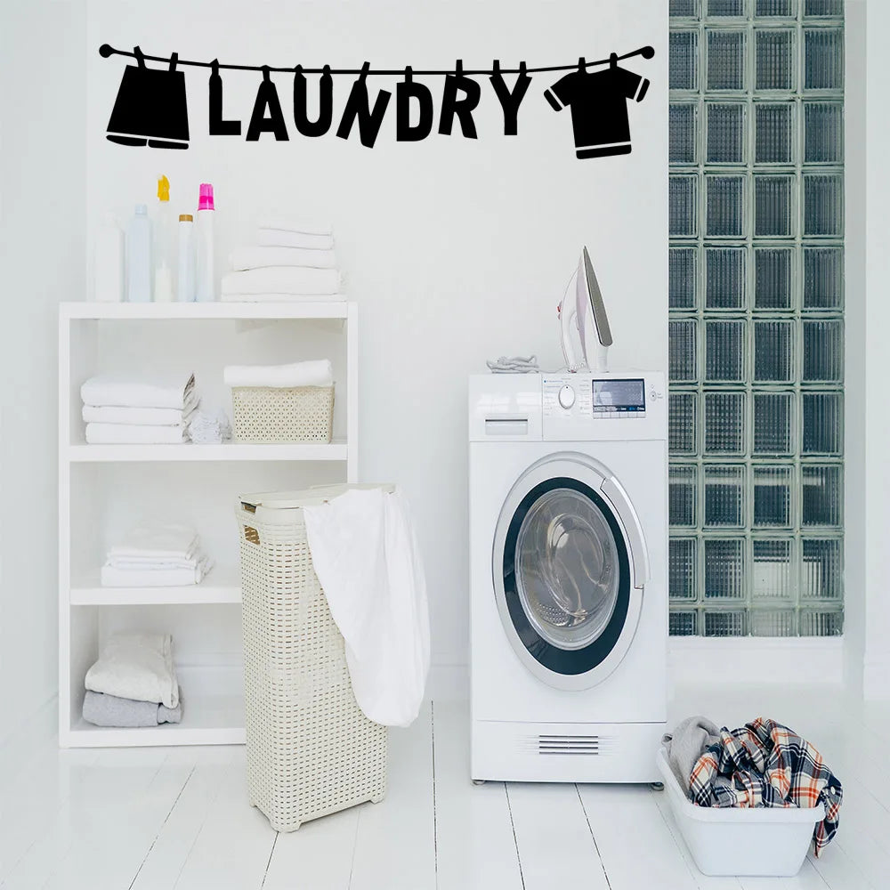 1 pc laundry room Sticker Waterproof Vinyl Wallpaper Home Decor For Kids Rooms Diy Home Decoration Diy Pvc Home