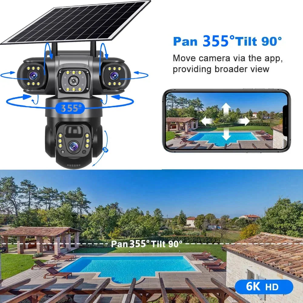 Câmera IP WIFI 12MP Três Lentes Três Telas