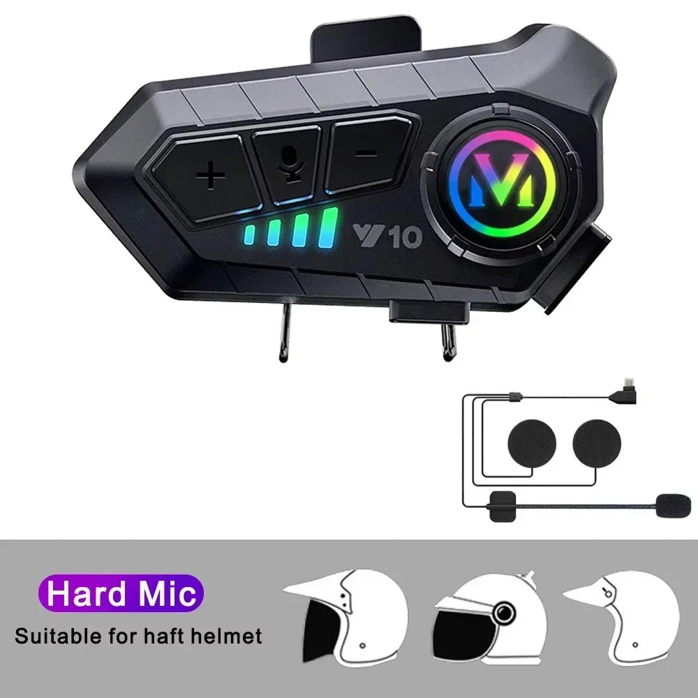 Capacete de Moto Fone de Ouvido IPX6 Impermeável com Redução de Ruído Super Longa Espera Sem Fio Mãos Livres Fone de Ouvido