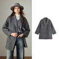 TOYOUTH Women Coats 2025 Winter New Luxury Camel Wool & Woolen Commuter High Intellectual Woolen Mid-length Overcoats