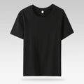 Camiseta Feminina Manga Curta Algodão Gola O Solta Preta Branca Básica Fina Tops Moda Harajuku Casual Roupa Exterior Camisetas - preta P