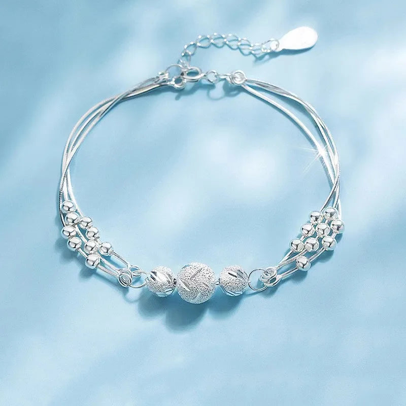 6 Pulseiras Femininas e Infantis de Strass em Prata Esterlina 925, Luxuosas, Estilo Coreano, Charmosas com Céu Estrelado Brilhante, Joias para Festa