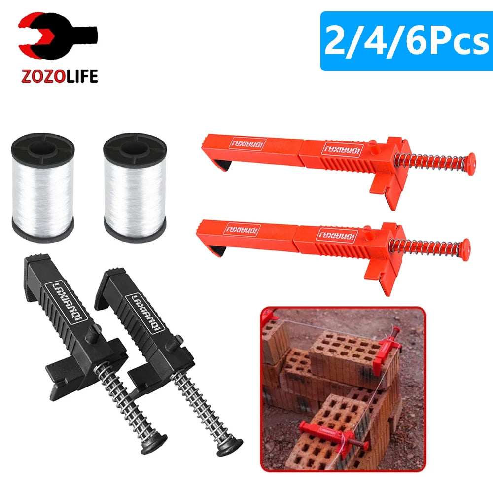2-6pcs Bricklaying Wire Drawer Liner Bricklaying Wall Builder Building Wire Frame Brick Liner Runner Levelers Construction Tool