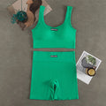 Conjunto de Yoga Feminino Sem Costura Fitness Roupa de Treino Sutiã Esportivo Legging Cintura Alta Sexy Decote V Profundo Roupa de Ginástica 2024 Novo Roupa Esportiva