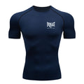 Camiseta de Compressão Masculina para Corrida Manga Curta Treino de Academia Fitness Jogging Esportiva