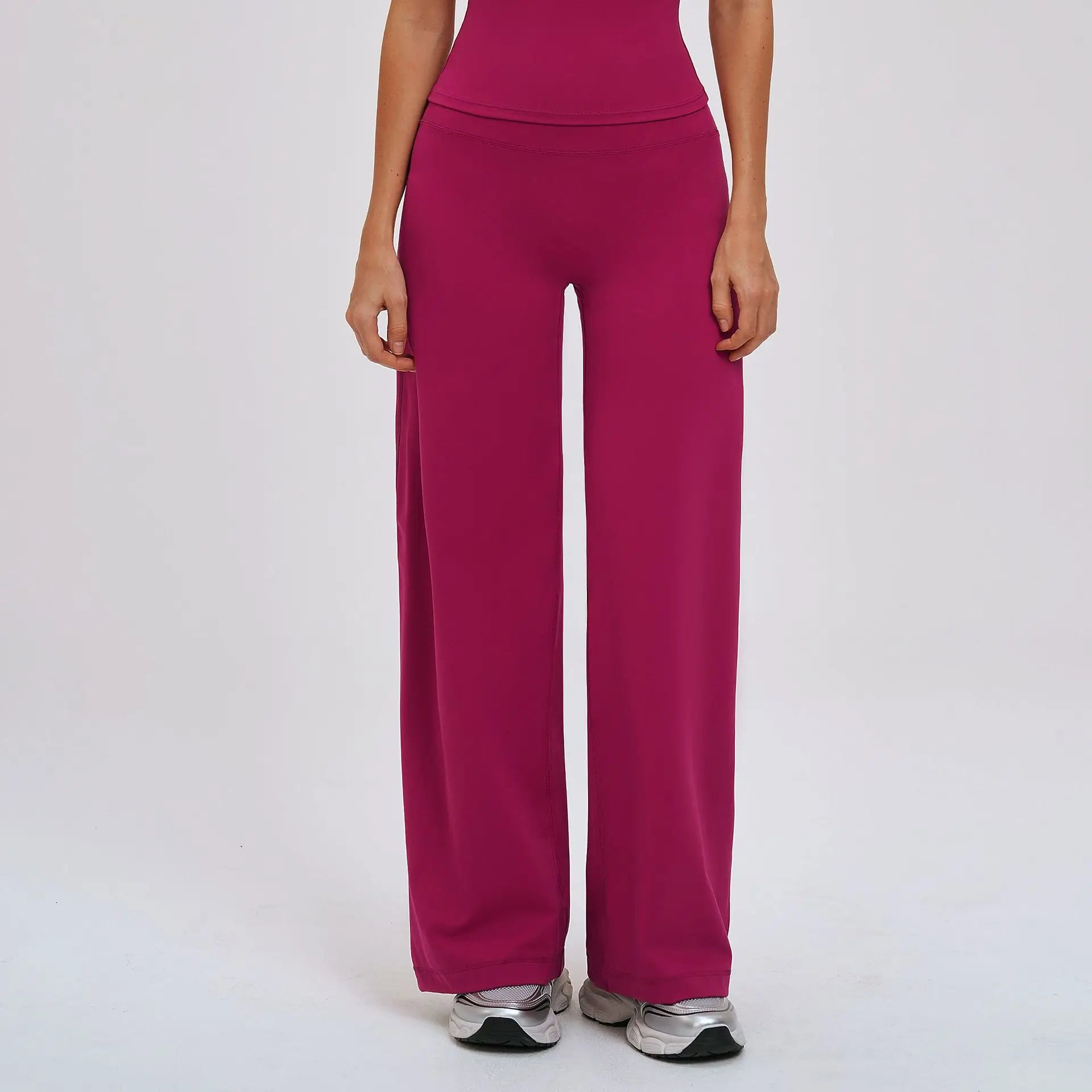 Yoga Pants Women Straight Leg Bottoms Women's Mid-Waist Fitness Pants Gym Leggings Naked Feel Pilates Running Sports Trousers