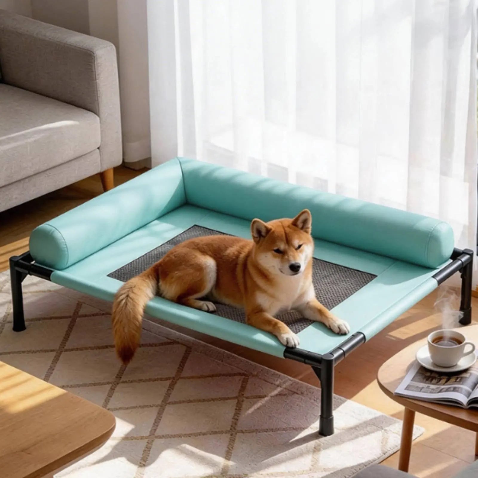 Dog Sofa Bed Breathable Pet Sofa Bed Dog Cot Removable Washable Easy to Assemble