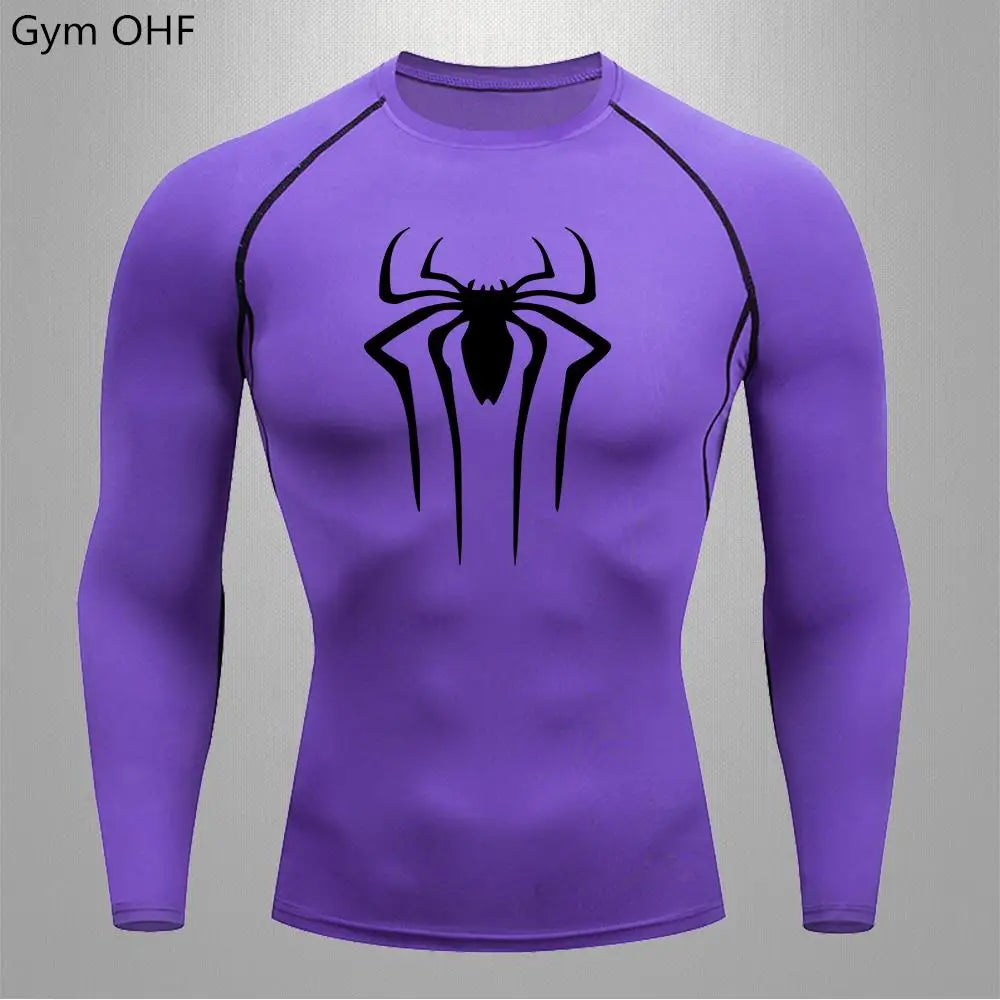 Camiseta Compressão Masculina Spider — Performance e Visual Único