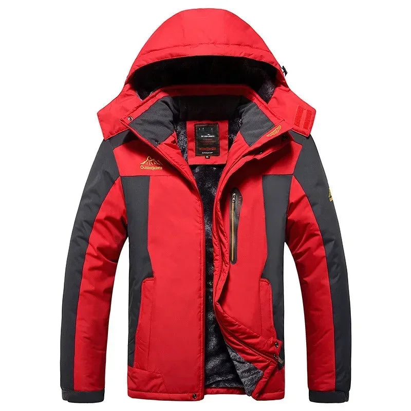 Men's Thick Warm Waterproof Hooded Parka Coat Windbreaker Military Fleece Jacket Plus Size 9XL