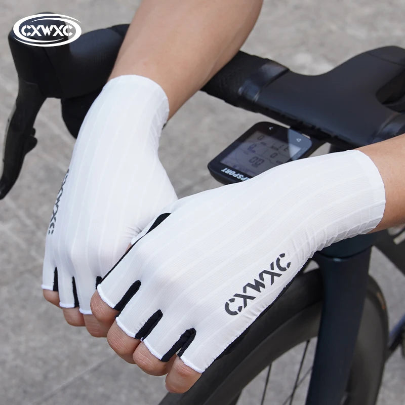 Luvas de Ciclismo Meio Dedo Cxwxc Masculino Feminino Respirável Antiderrapante Luva Fitness Esporte Treino Com Proteção Estendida de Punho