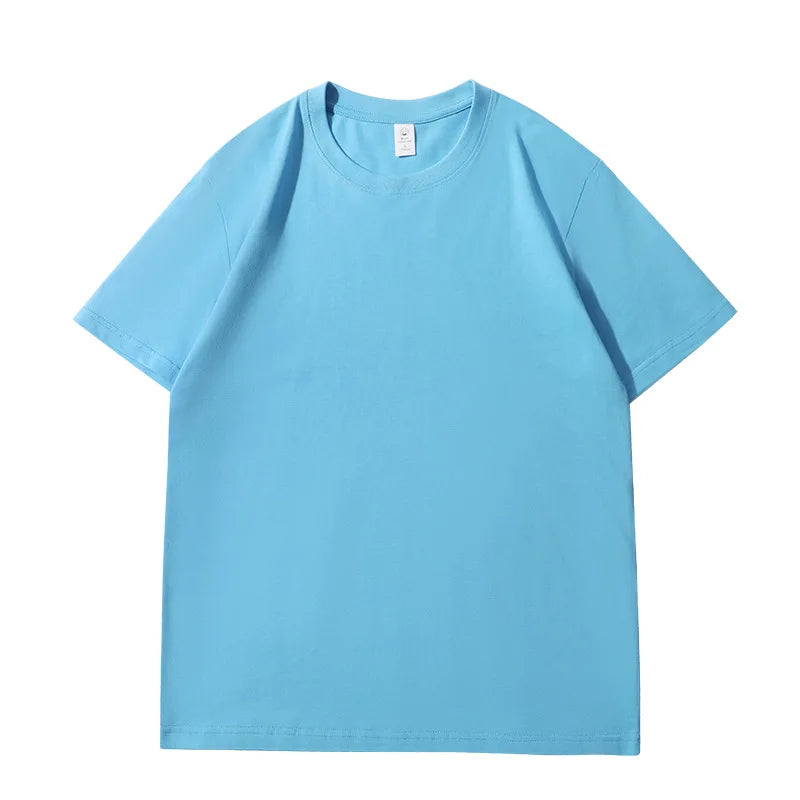 Camiseta de verão feminina algodão 2026 cor sólida solta camiseta casual coreana tops malha regata manga curta gola redonda feminina blusas