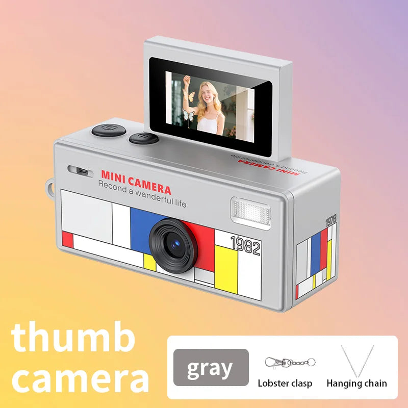 Mini Thumb Camera 0.96inch Flip Screen Keychain Camera Retro 720P Outdoor Sports Camera Very Small Camcorder Video Recorder