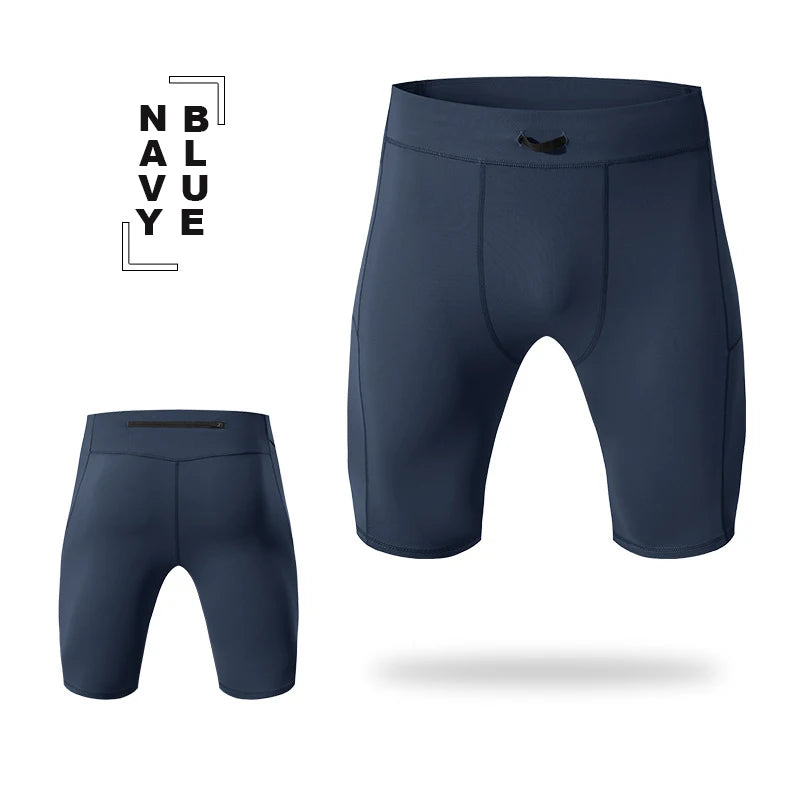 Shorts de Compressão Masculino Secagem Rápida Bodybuilding Tights Shorts Fitness Leggings Elástico Cintura Parte de Baixo Esportiva Calção de Corrida Masculino Academia