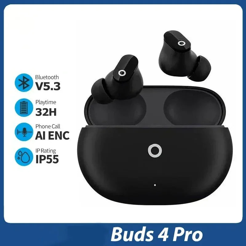 Buds 4 Pro Fone de Ouvido Sem Fio Bluetooth com Cancelamento de Ruído, Som Estéreo HiFi e Microfone Embutido