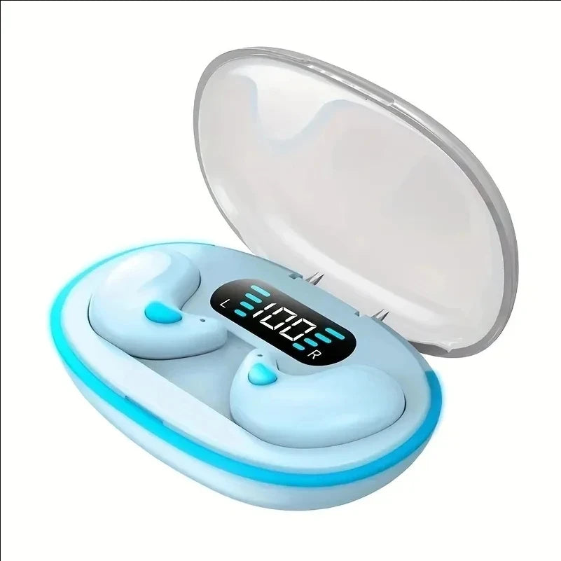 X55 Fones de Ouvido Sem Fio Mini Fones para Dormir TWS Bluetooth Estéreo Headsets Ocultos com Microfone Chamada HD Esporte