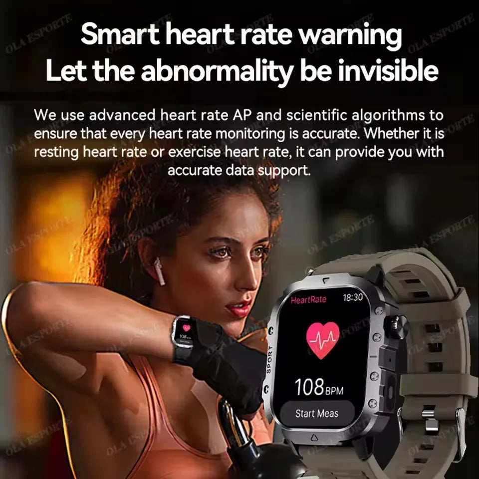 Military Smart Watch GPS Heart Rate Sleep Waterproof