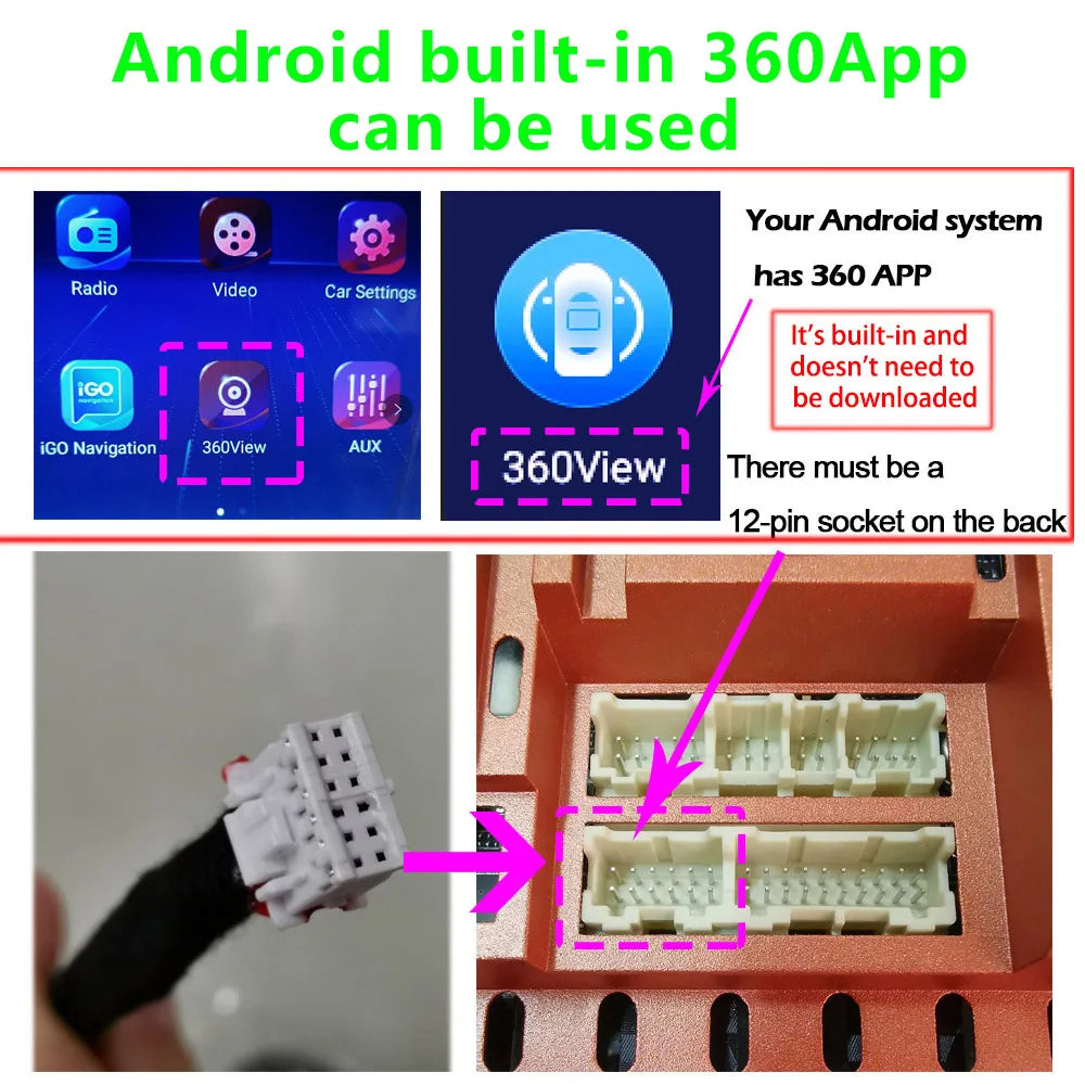 Car 360° panoramic - system camera - for Android multimedia