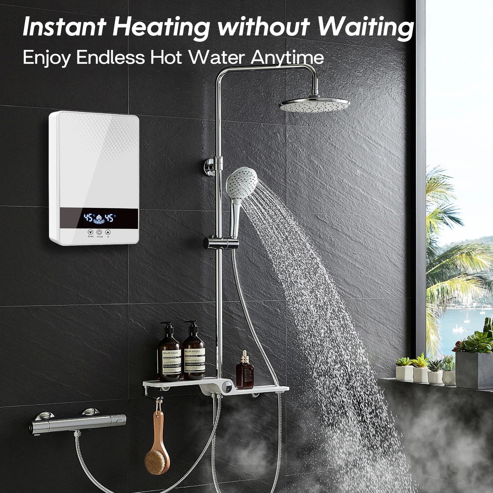Instant Electric Tankless Water Heater Shower Bathroom Bath Water Heater 220V 7000W Temperature Automatica Household Hotel