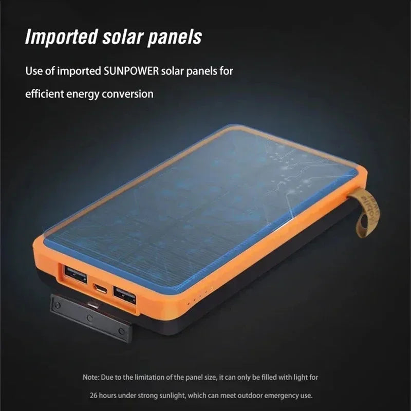 Lenovo Carregador Portátil Solar LED 200000mAh