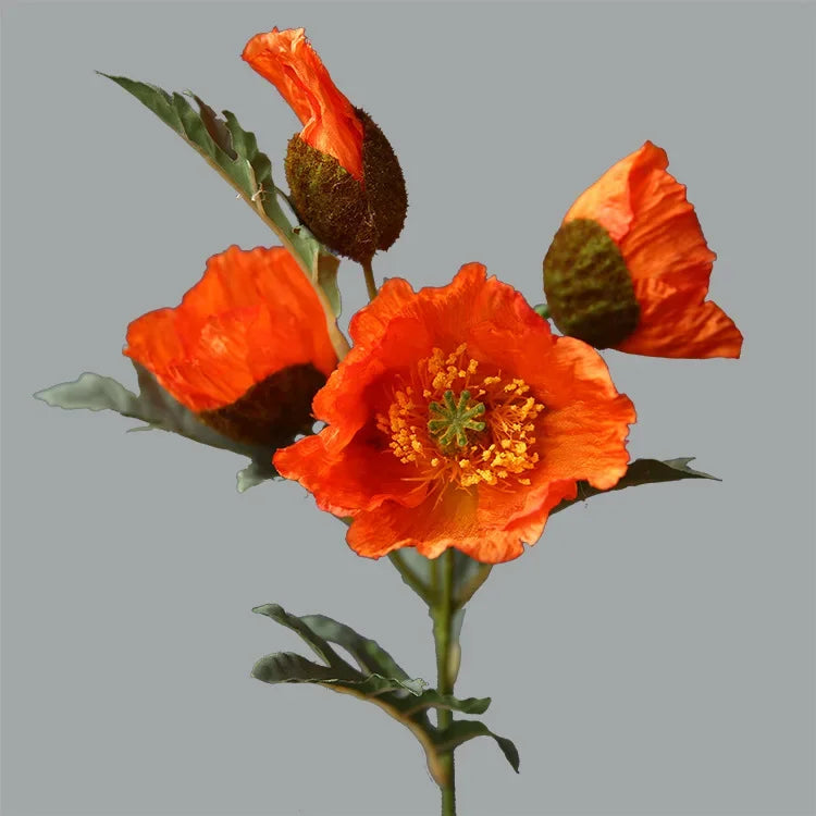 4Head Flor de Papoula Artificial