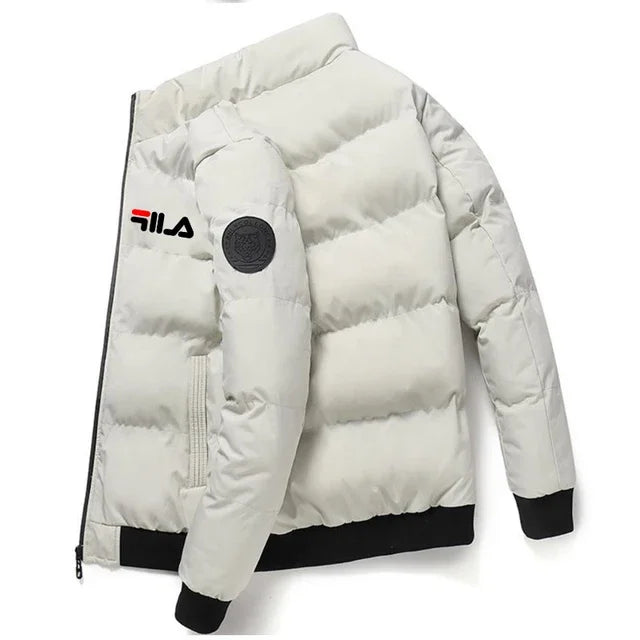 Jaqueta casual masculina de inverno e outono, curta, grossa e quente, corta-vento, com zíper, estampada, M-5XL
