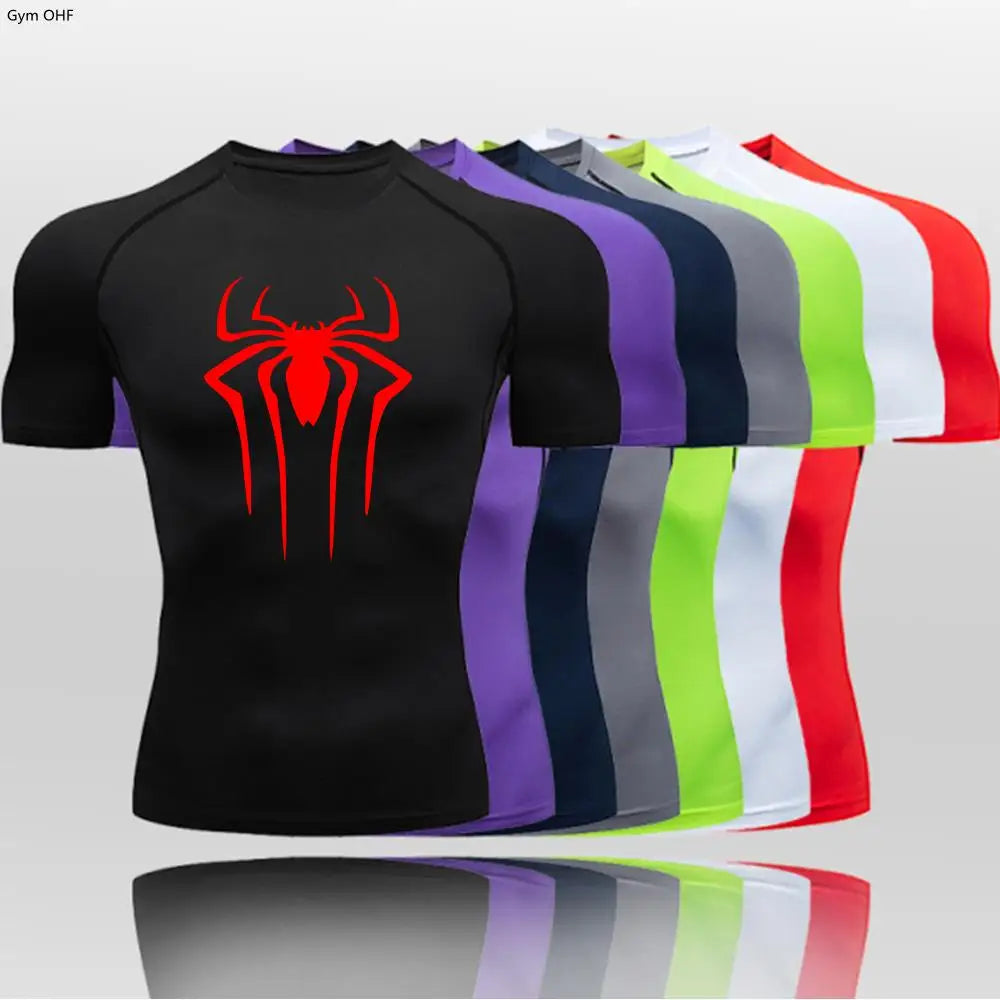 Camiseta Compressão Masculina Spider — Performance e Visual Único