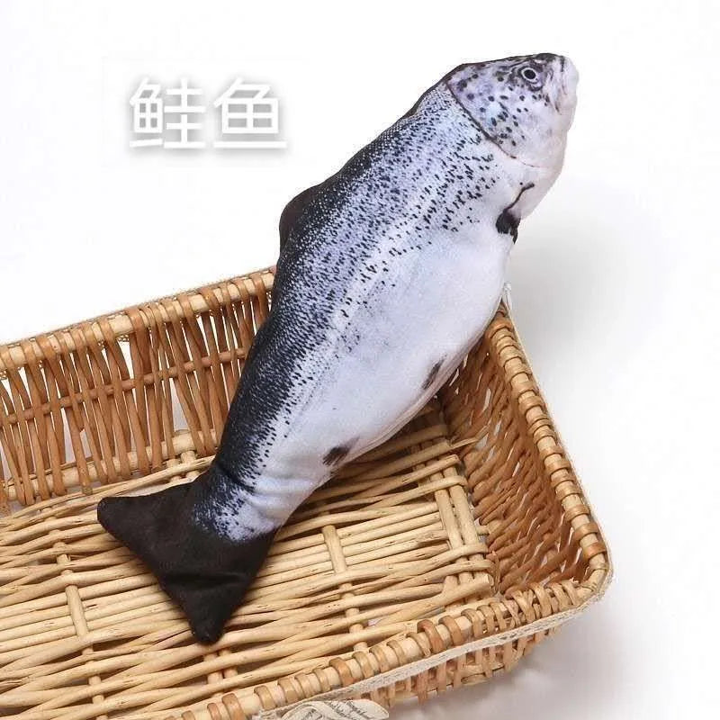 Cat Electric Toy Self-Play Wiggling Fish Plush Interactive Pet Toy for Cats