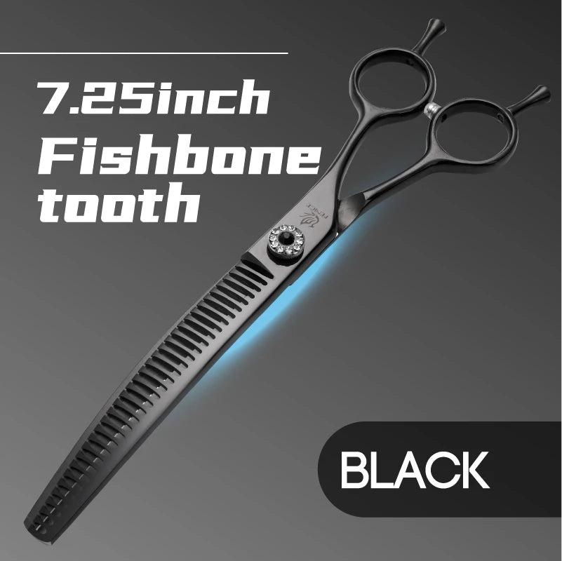 Fenice Professional JP440c 7 polegadas Tesoura para Cães de Estimação de Alta Qualidade Curva Tesoura para Desbaste Tesoura para Tosa Dentada