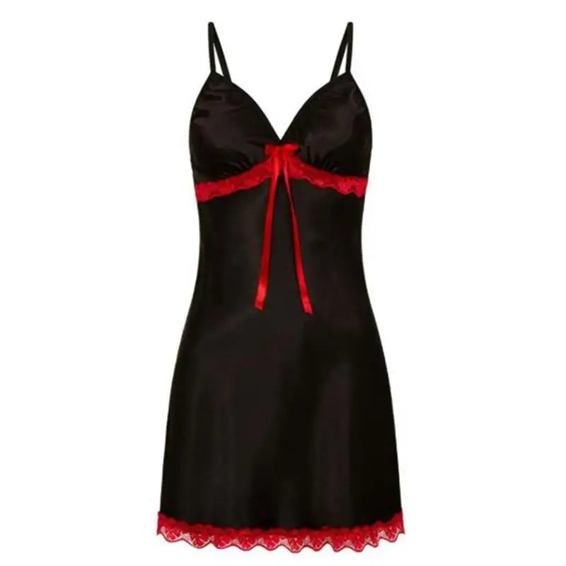 Vestidos de Dormir Femininos Camisolas de Lazer Roupas Íntimas Europeias Americanas Nova Imitação de Seda Renda Laço Alça Camisas de Dormir Vestido