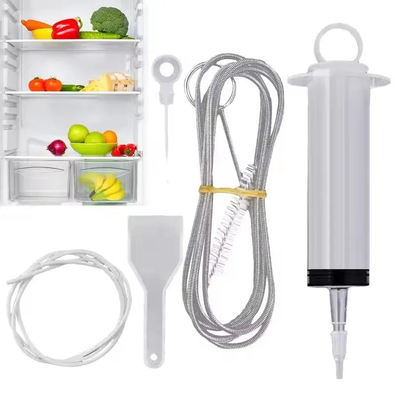 5/6 Peças Limpador de Furo de Dreno de Geladeira, Removedor de Entupimento, Escova para Furo de Geladeira, Limpador de Saída de Água para Limpeza Doméstica, Ferramentas de Limpeza