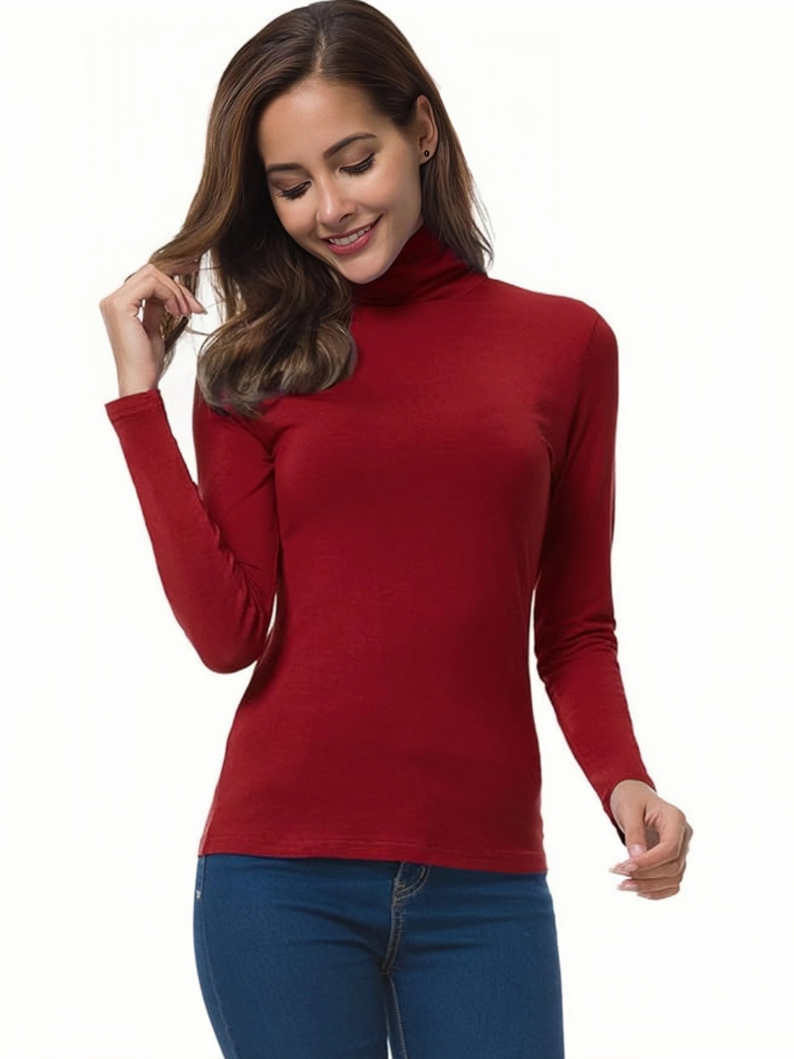 Conjunto Feminino de Blusa Gola Alta e Camiseta em Tricô Macio Casual Manga Longa para Primavera Outono Essenciais Estilosos para o Guarda-Roupa - preto GGG