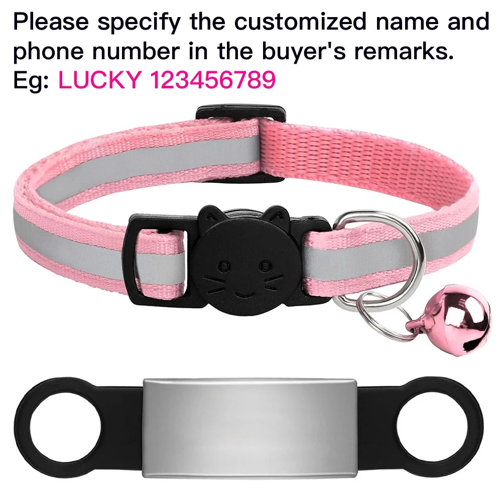 Customized Pet Collar Reflective Cat Collars Free Engraved Puppy...