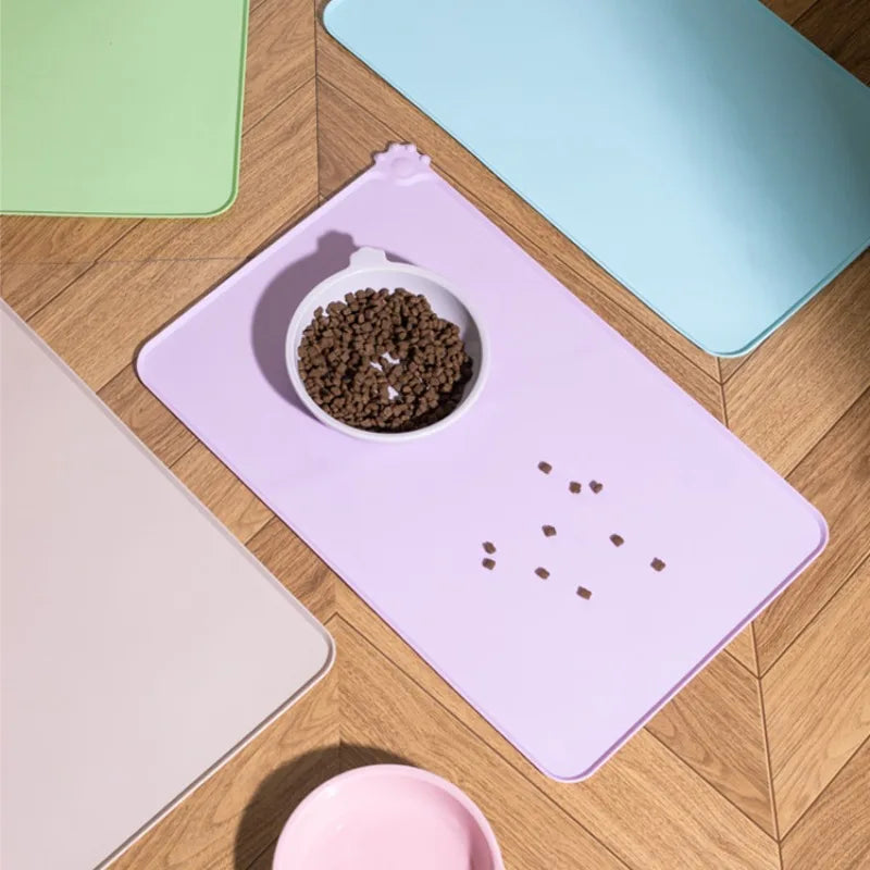 Tapete de Alimentação para Pets - Jogo Americano para Cães e Gatos de Silicone Impermeável Antiderrapante à Prova de Derramamento Solução Doméstica Prática