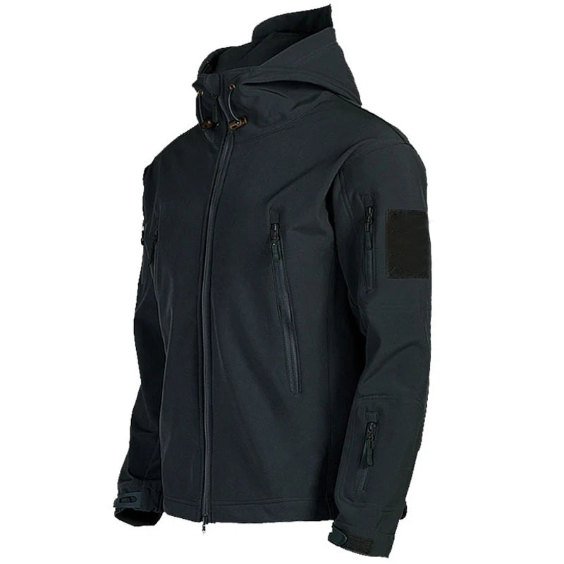 Jaquetas Militares Masculinas Soft Shell Shark Skin Táticas Corta-vento Impermeáveis Jaquetas Masculinas de Combate Casacos Bomber Masculinos com Capuz